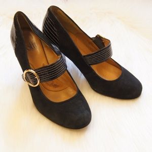 Sofft Black Heels with Metallic Accents